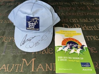 SHERGAR CUP EUROPE SIGNED CAP HAT FRANKIE DETTORI DE VRIES PESLIER RACE CARD