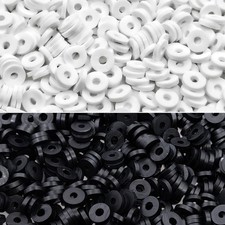 3000pcs 6mm Heishi Polymer Clay Beads White  Black for Jewelry Making Bracelets