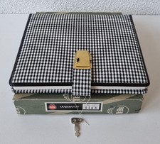 TEBE - Świetny pamiętnik vintage wykonany z czarno-białej tkaniny w kratę około 1955 roku w oryginalnym opakowaniu