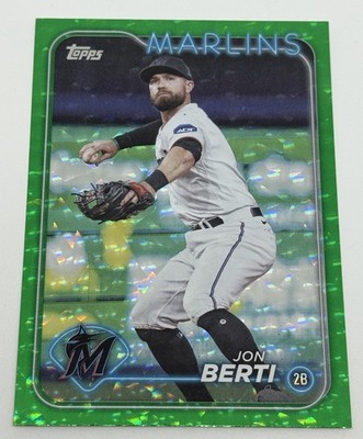 2024 Topps Series 2  Jon Berti #524 Green Foil /499 SP Miami Marlins