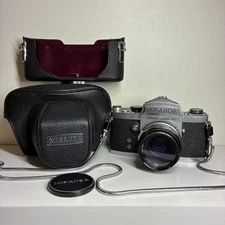 Vintage Miranda NO. 714755 SLR Film Camera Vivitar 46mm Skylight 1A Len's WORKS