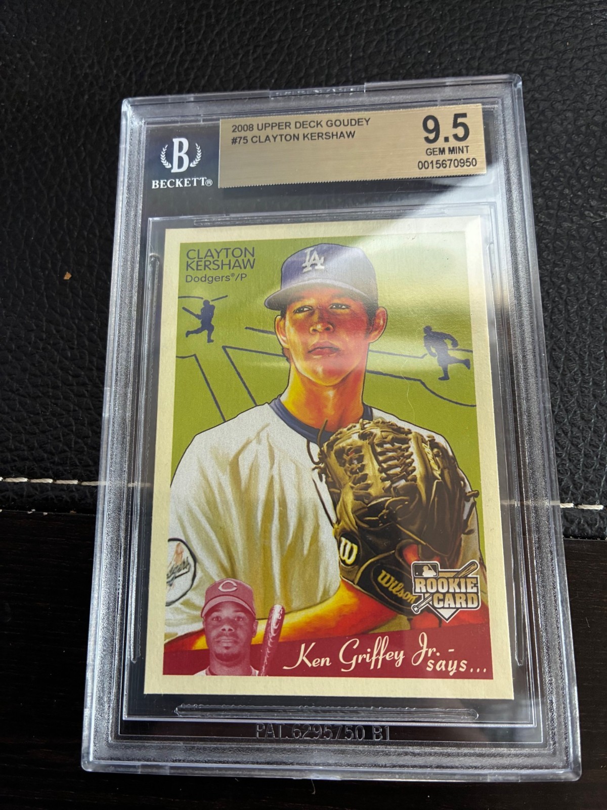 2008 UPPER DECK GOUDEY #75 CLAYTON KERSHAW RC DODGERS BGS (Beckett) 9.5