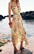 ZARA Floral Print Cut Out Dress