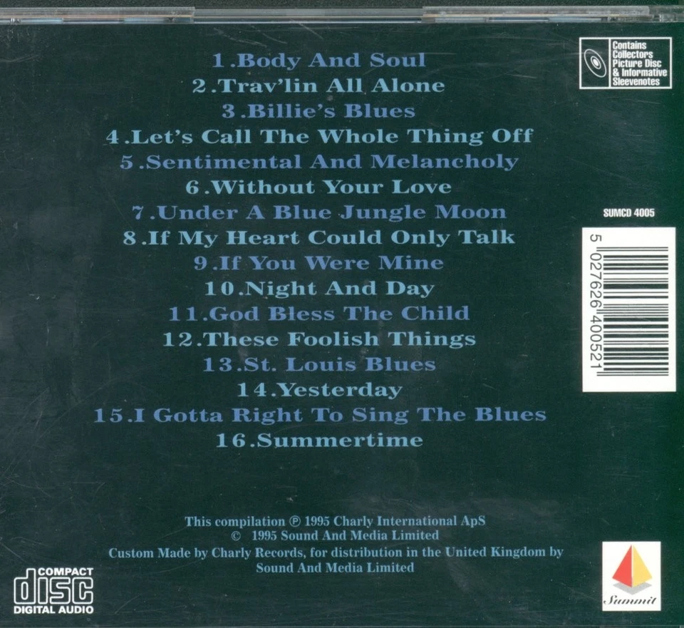 Billie Holiday Feel The Blues CD UK Summit 1995 SUMCD4005 - Bild 2 von 3