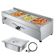 VEVOR Commercial Propane Steam Table 4-Pan Outdoor Food Warmer Stainless Steel