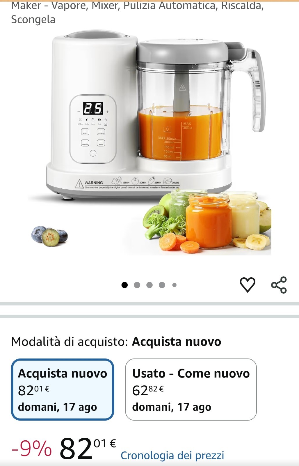 robot da cucina multifunzione ideale per pappe per bambini
