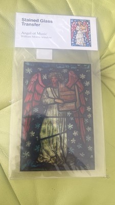 IconArt Stained Glass Transfer - Angel Of Music, William Morris window