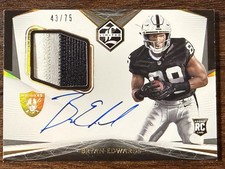 2020 Limited Bryan Edwards RPA #'d /75 Gold Spotlight Rookie Patch On Card Auto. rookie card picture