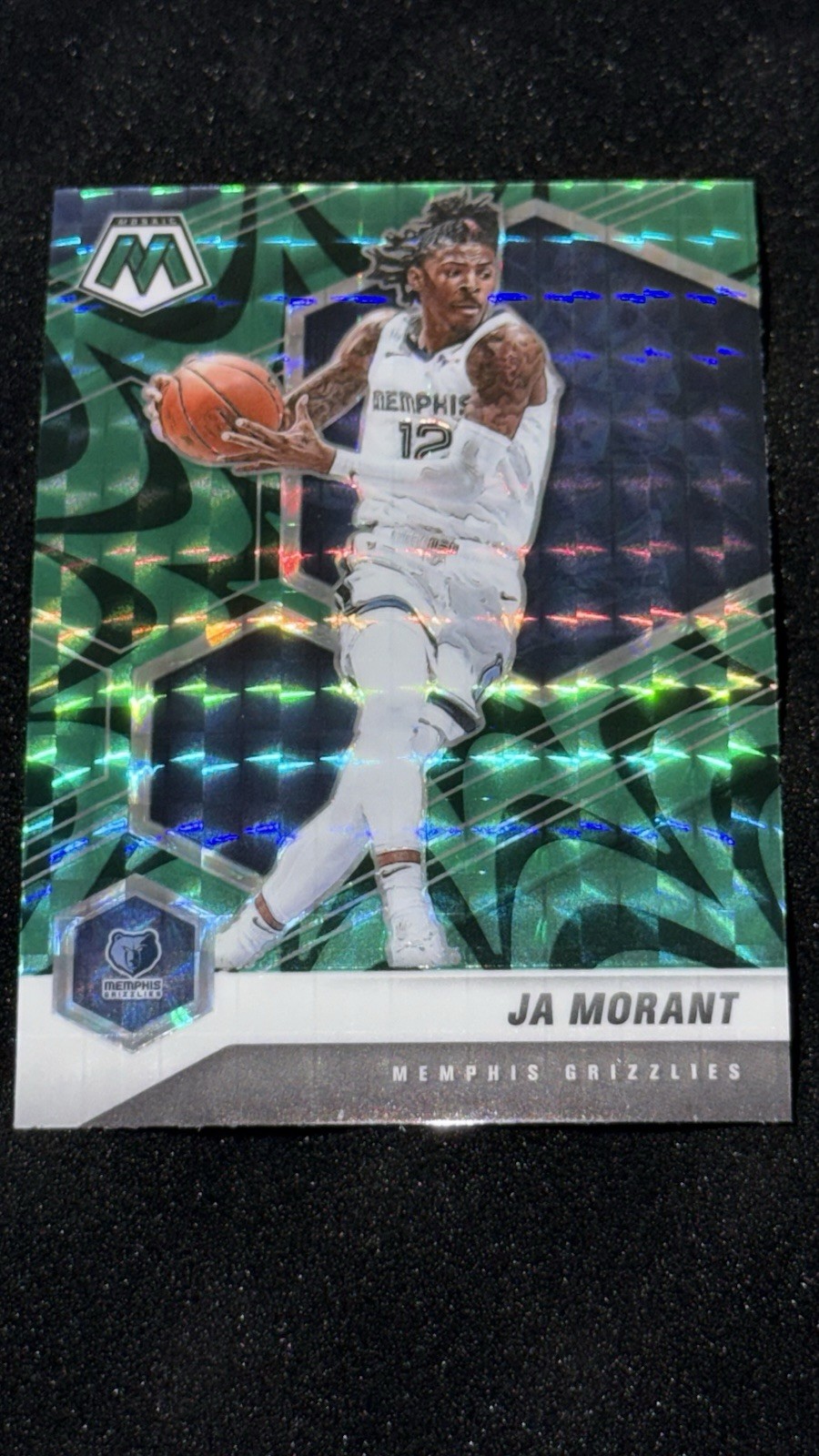 2020-21 Panini Mosaic JA MORANT Green Reactive Prizm #40 Memphis Grizzlies