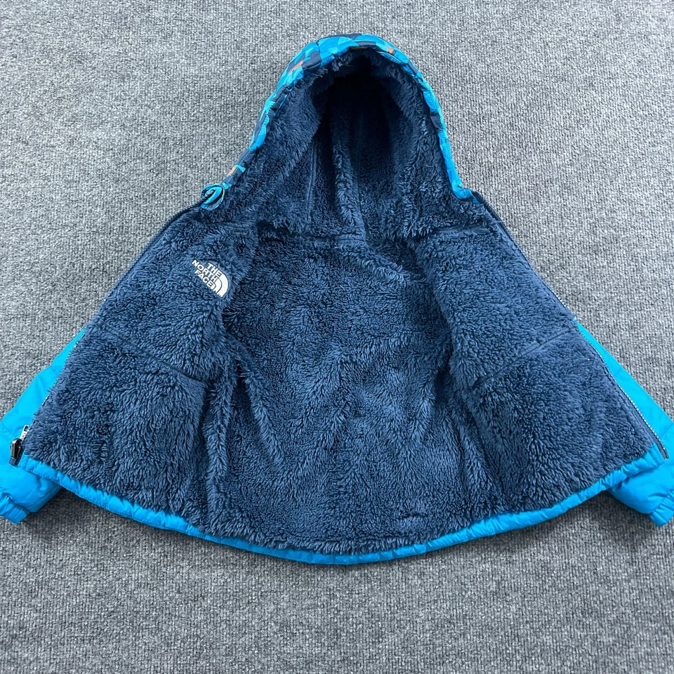 Chaqueta The North Face Niños 3T Azul Con Capucha Forrada de Vellón Reversible Montaje Chimbo Foto 4 de 4