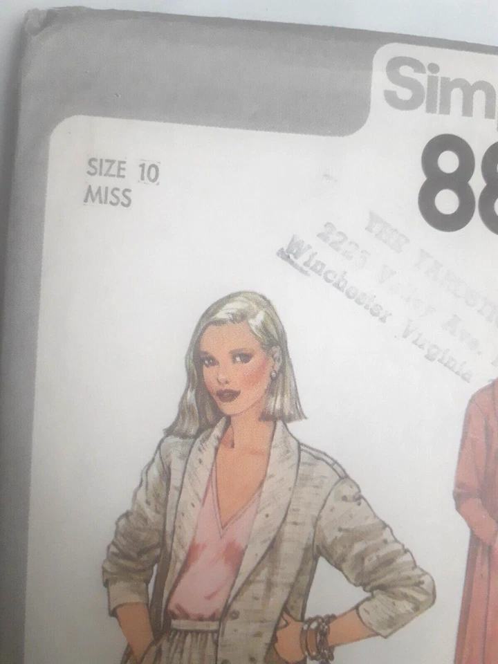 Skirt Duster Jacket Pants 10 Simplicity 8855 Sewing Pattern VTG UC Safari Travel - Image 3 of 4