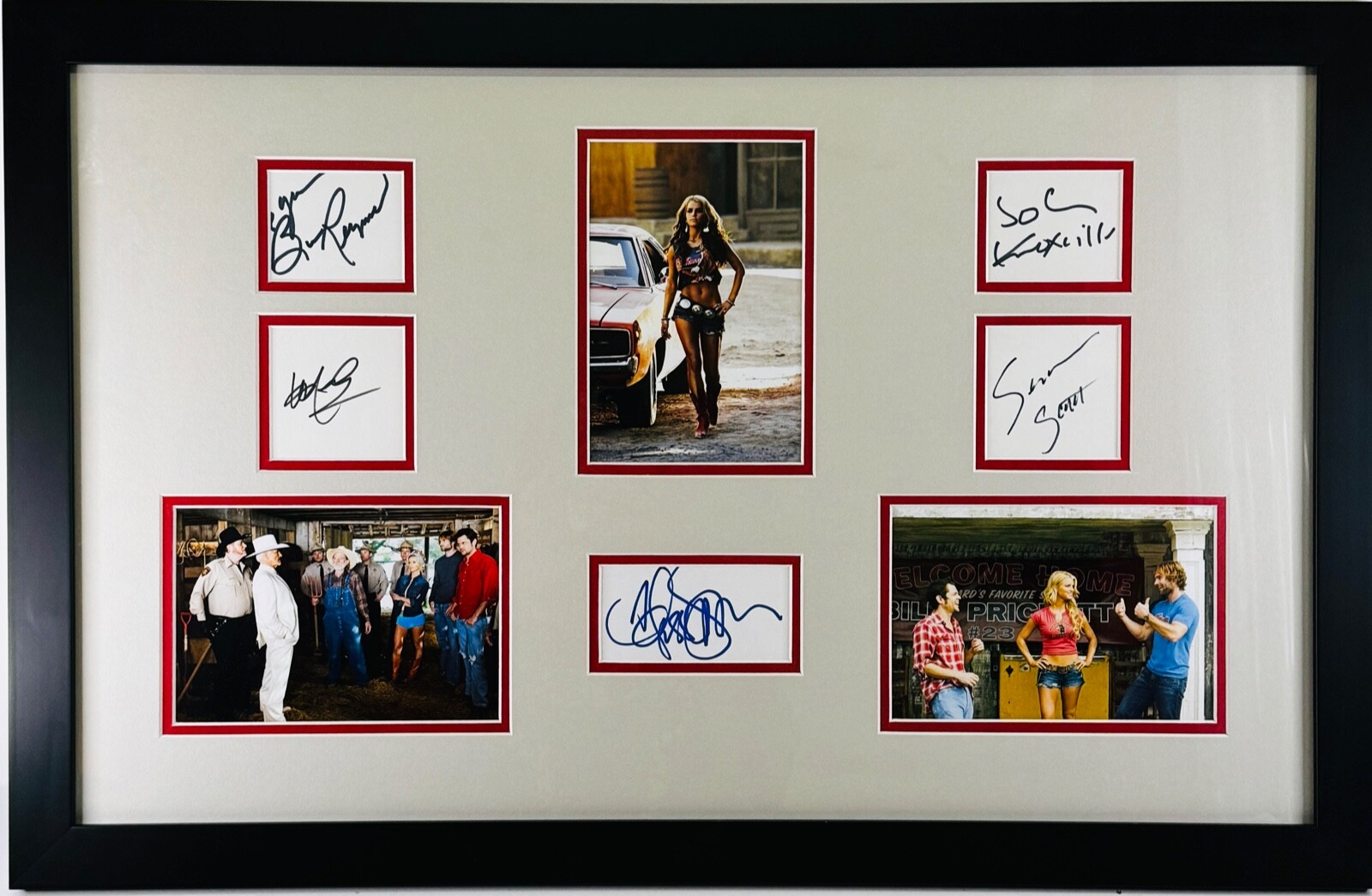 Burt Reynolds Autographed Signed THE DUKES OF HAZZARD W. Nelson J. Simpson +2 Framed JSA LOA 