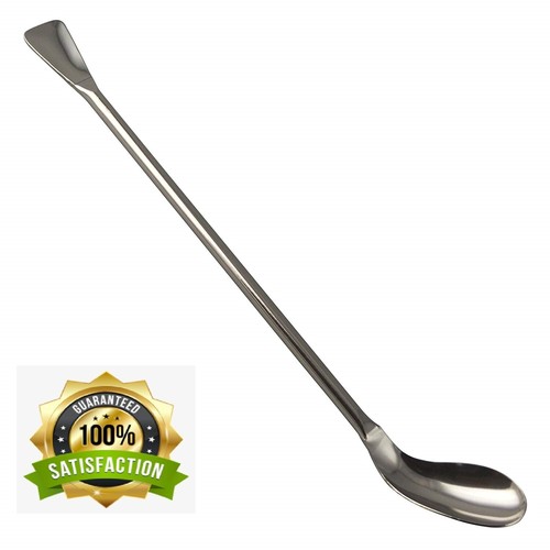 Stainless Steel Lab Spatula Spoon with Flat Ends Perfect for Sampling Stirring  - Picture 8 of 25