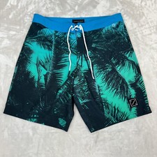 American Eagle Board Shorts Mens Large Blue Tropical Floral Swim Beach Surf