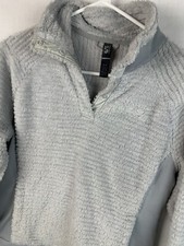 Mountain Hardwear Fleece Sweater Snap Pullover Soft Fuzzy Gray Women  s Small
