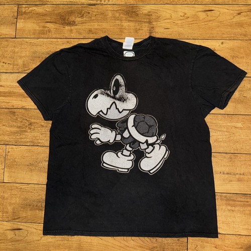 Nintendo Super Mario Bros Dry Bones Black Out T-Shirt Large 21x25