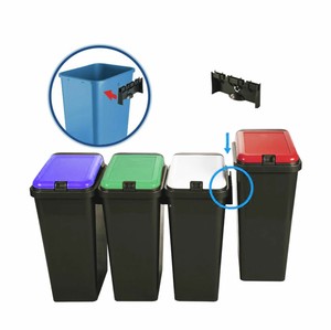 bin plastic recycle recycling bins dustbin 45l waste touch kitchen rectangle rubbish rectangular