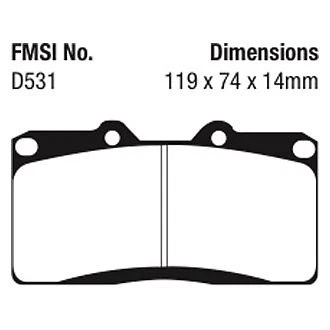 EBC Redstuff Ceramic Low Dust Front Brake Pads for 91-98 Mitsubishi 3000GT - Изображение 4 из 4