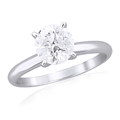 1 Ct Round Cut Natural Diamond Solitaire Engagement Ring 14k Solid ...