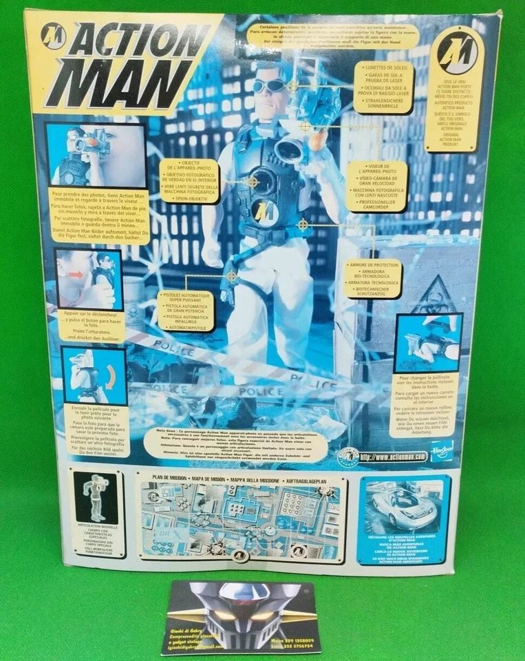 GIG 1998 Hasbro, ACTION MAN PHOTO MISSION, CAMERA MISSION REPORTER, NEW MISB. - Immagine 2 di 2
