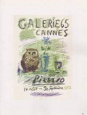 1989 Vintage Picasso GALERIE 65" Cannes MOURLOT Color Offset Lithograph