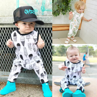 Newborn Baby Boy Girl Romper Ice Layered Ruffle Jumpsuit Bodysuit Outfit Clothes