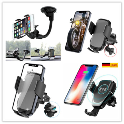 Auto Handy Halterung saugnapf Hook Clip 360 Lüftungsgitter oder Qi ladefunktion