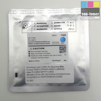 Developer Cyan für Kyocera-Mita Ecosys P5021c, M5521c, kompatibel zu DV-5230C