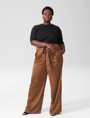 Pantalon Teresa Taille L Couleur Mocha - Ceinture Nouée - Neuf Avec étiquettes
