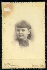 Little Girl Portrait 4" x 6.5" Cabinet Photo Original Photograph D571