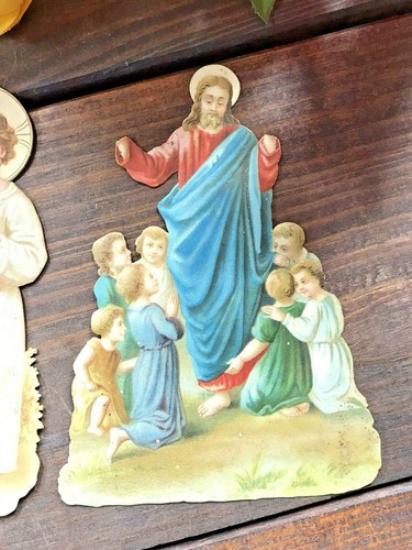 VTG Lot 3 Catholic, Religious,Jesus&Children, Angel Stand-up Die-Cuts-1920-30's - Picture 6 of 10