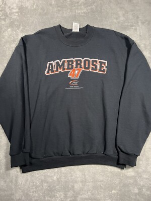 Marcos Ambrose #47 NASCAR JTG Daugherty Racing Mens L Sweatshirt Black Jerzees