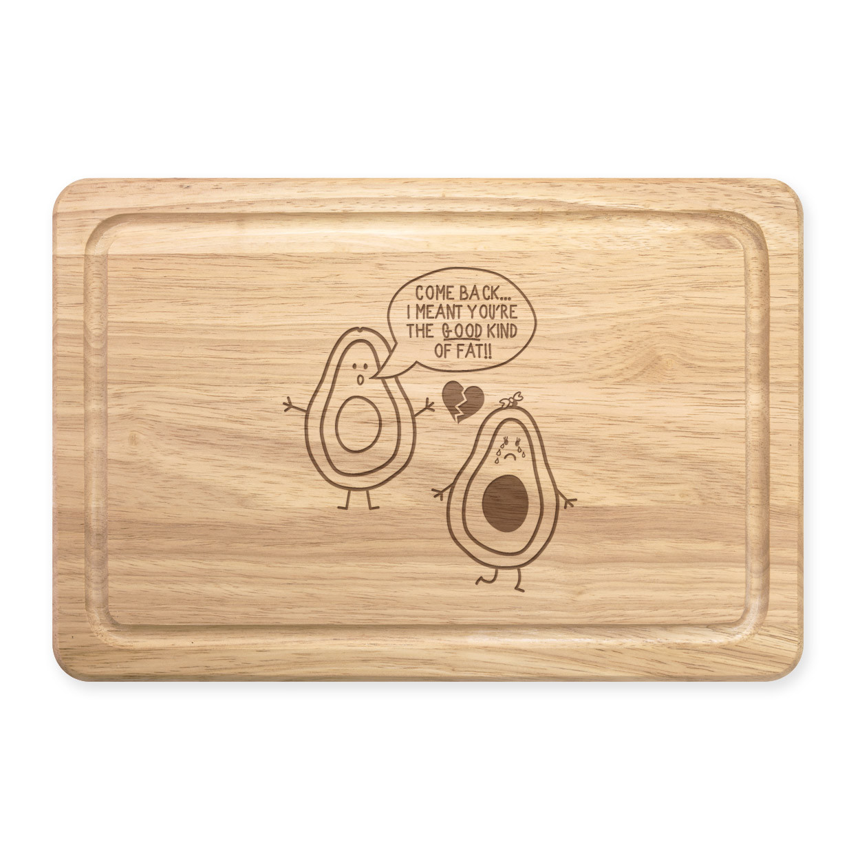 Avocado The Good Kind Of Fat Rectangular Wooden Chopping Board - Funny Joke