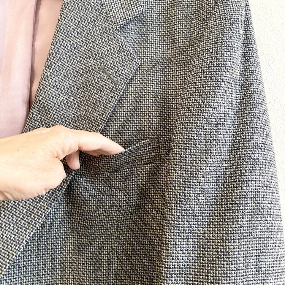 Blazer de lana Hardwick para hombre marrón espiga lana tweed chaqueta talla 42R Foto 4 de 4