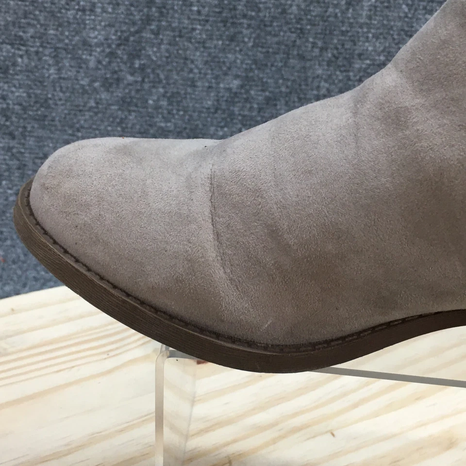 Carlos Ankle Boots Womens 9M Gray Billey Almond Toe Slip On Block Casual Suede - Image 4 of 4