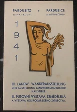 1941 Pardubice Bohemia Moravia Germany Souvenir Sheet Cover Agricultural Exhibit