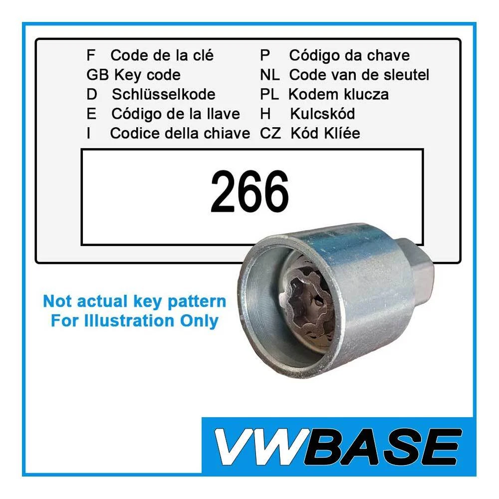for Fiat Security Master Locking Wheel Nut Key 266 F LWNK Punto