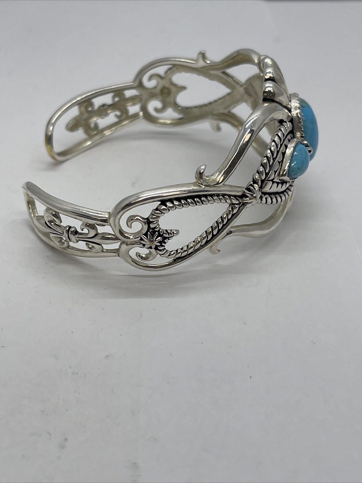 STAUER KINGMAN TURQUOISE CUFF BANGLE BRACELET - image 2