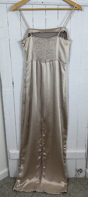 Nasty Gal NWT Women's SZ 6 Maxi Slip Dress Light Grey Square Neck Slit Back  Hem | eBay