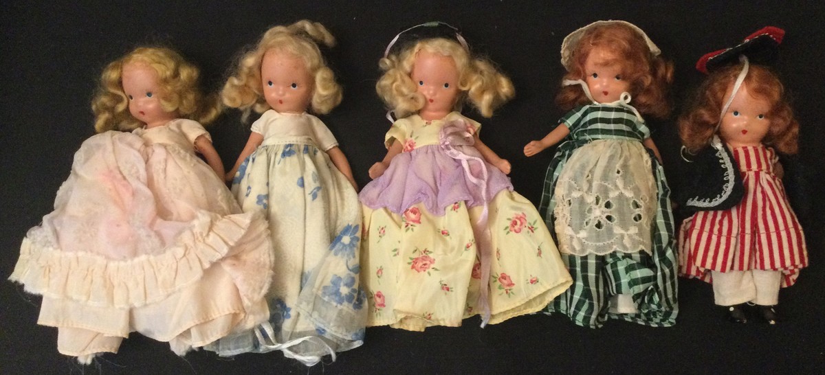 Lot of 5 Vintage (1940s) Storybook Dolls (5.5 inches) | eBay