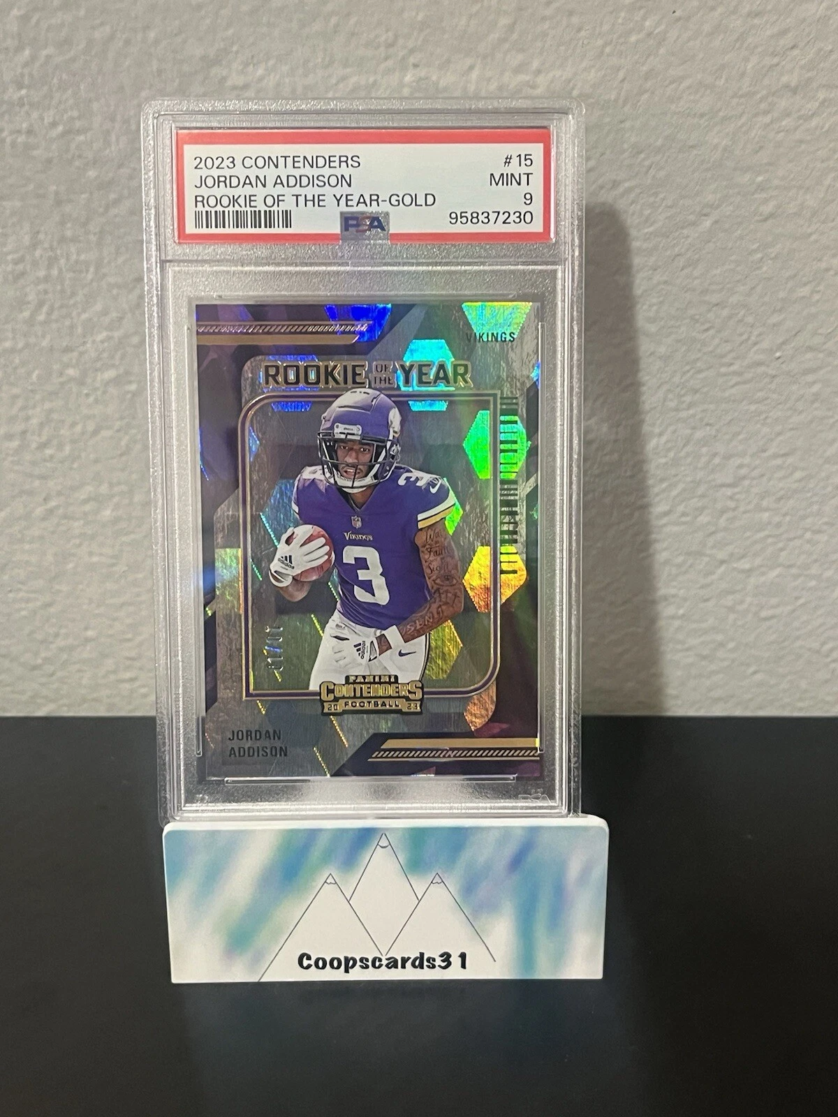 Jordan Addison Panini Contenders Rookie of the Year Contenders #15 Gold