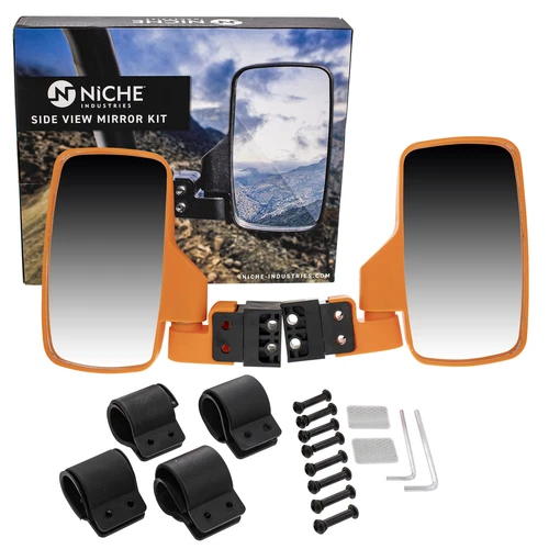 NICHE Side View Mirror Set for Polaris Ranger RZR XP 570 700 800 900 1000 Orange