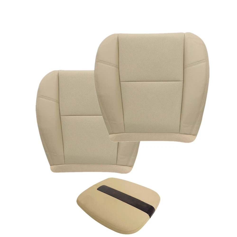 2009-2014 For Cadillac Escalade EXT Front Bottom Top AC Leather Seat Cover Tan