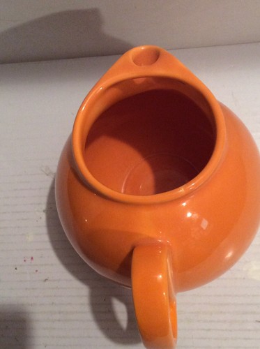 VINTAGE WAECHTERSBACH WEST GERMANY ORANGE BALL PITCHER - Picture 5 of 8