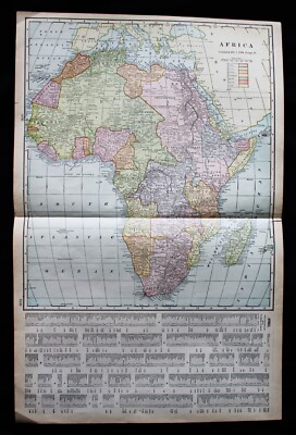 AFRICA TASMANIA & NEW ZEALAND SOUTH ISLAND  CRAMS ATLAS MAP PAGE PLATE 1908