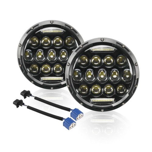 For Chevy Pickup Truck Jeep JK DOT Pair 7" Round LED Headlight Hi/Lo Beam DRL - Picture 11 of 12