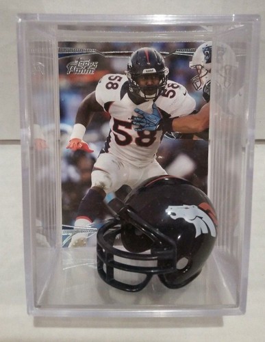 Von Miller Denver Broncos Mini Helmet Card Display Case Shadowbox LB Autograph - Picture 3 of 7
