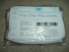 10 Pack - MASKD White 100 Cotton Face Mask Washable Protective Cover Facemask