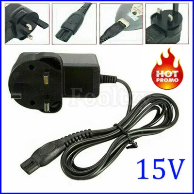 15V Power Charger Lead Cord UK Plug Fit For Philips Shaver Series HQ8505 3000