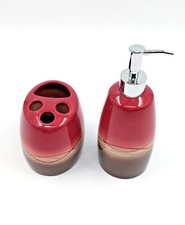 Ceramic Bathroom Accessory Set, Toothbrush Holder  Soap Dispenser, SHIPS FREE 